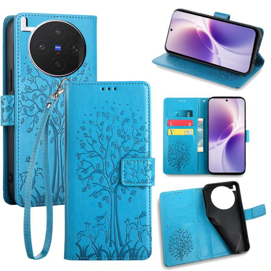 Tree & Deer Embossed Leather Phone Case, For vivo X300s 5G, For vivo V70 FE 5G, For vivo Y05 4G, For vivo Y500i 5G, For vivo X300 Ultra 5G, For vivo S50 Pro mini 5G, For vivo S50 5G, For vivo X300 Pro, For vivo X300, For vivo Y31 5G 2025               ...