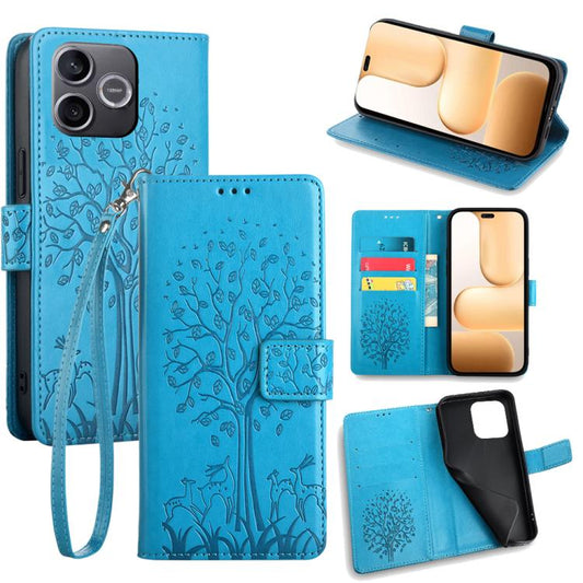 Tree & Deer Embossed Leather Phone Case, For Honor 600 Lite Global, For Honor X6d 5G, For Honor Magic8 Pro Air 5G, For Honor Power2, For Honor Win 5G, For Honor X8d 4G, For Honor Magic8 Pro, For Honor X5c 4G, For Honor Magic8, For Honor 400 Smart 5G   ...