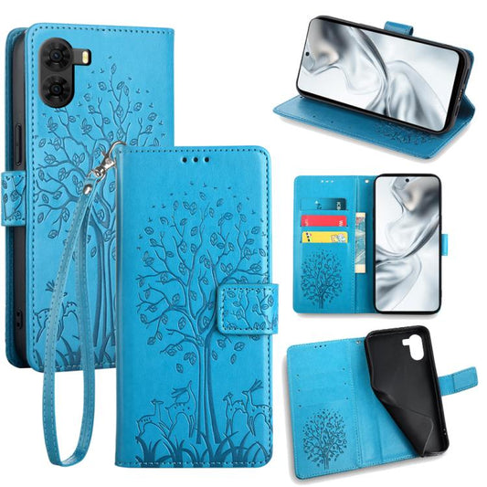 Tree & Deer Embossed Leather Phone Case, For ZTE nubia S2 504ZT, For ZTE nubia S2e, For ZTE Blade A36 4G, For ZTE Blade A56 4G, For ZTE Blade A35e 4G, For ZTE nubia S 5G A403ZT, For ZTE nubia RedMagic 10 Pro, For ZTE Axon 40 Lite 4G