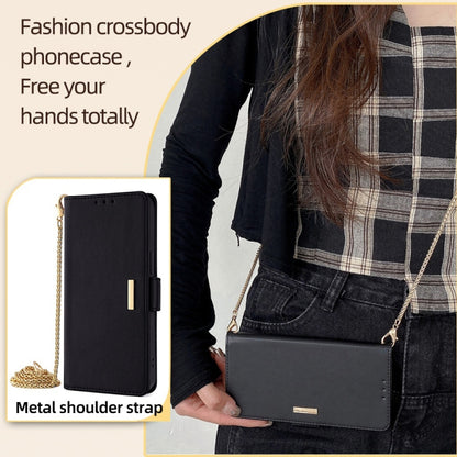 Crossbody Chain Leather Phone Case, For Huawei P50 Pro