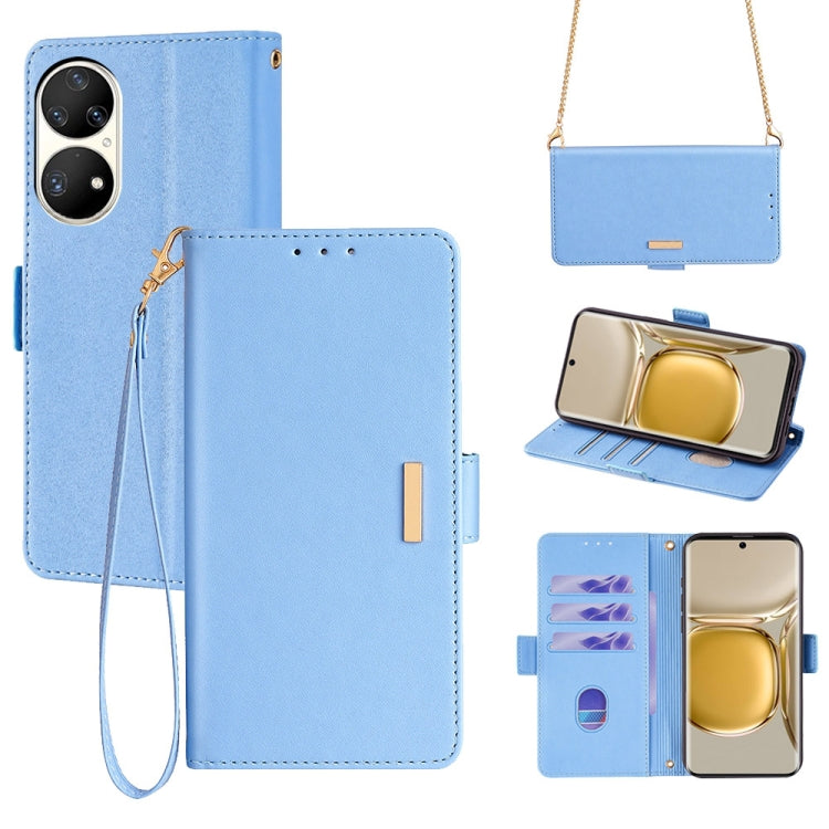 Crossbody Chain Leather Phone Case, For Huawei P50 Pro
