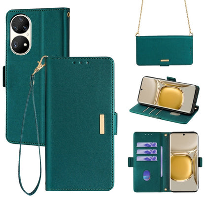 Crossbody Chain Leather Phone Case, For Huawei P50 Pro