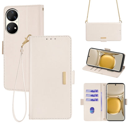 Crossbody Chain Leather Phone Case, For Huawei P50 Pro