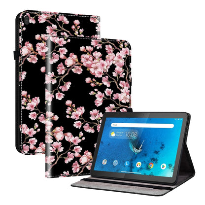 Tablet case with pink cherry blossom tree print, folio stand