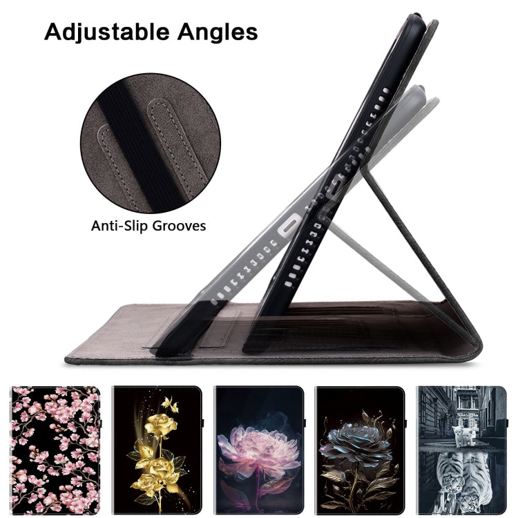 Tablet folio case with adjustable kickstand, anti-slip grooves, black leather-like
