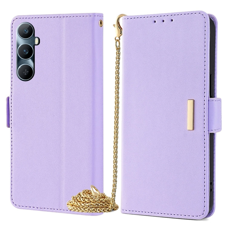 Crossbody Chain Leather Phone Case, For Realme C65 4G