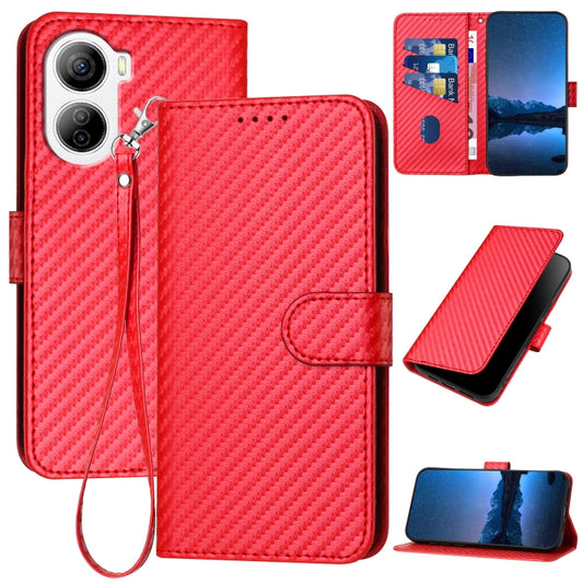 YX0070 Carbon Fiber Buckle Leather Phone Case with Lanyard, For ZTE Libero 5G IV, For ZTE nubia Z60 Ultra, For ZTE Blade A54, For ZTE Blade A73 4G / Blade V50 Design 4G, For ZTE Blade A73 5G, For ZTE Blade V50 Vita, For ZTE Blade A33s                  ...