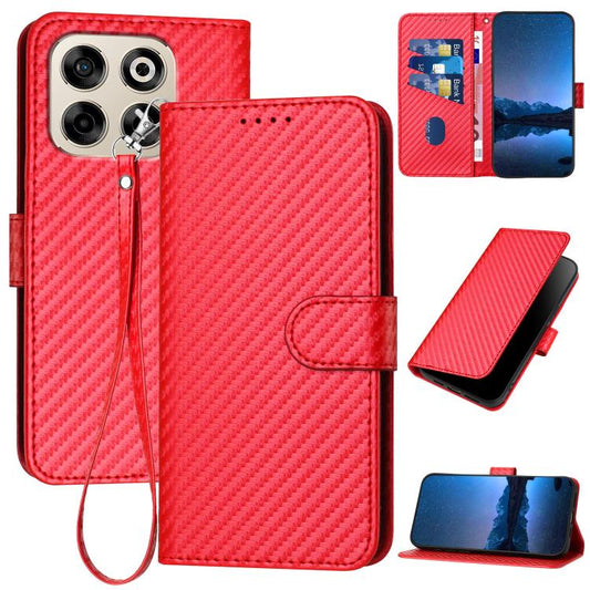 YX0070 Carbon Fiber Buckle Leather Phone Case with Lanyard, For ZTE Blade V70, For ZTE Blade V60 Design, For ZTE Blade A75 5G / Nubia Focus, For ZTE Blade A75 4G, For ZTE nubia Z60S Pro, For ZTE Blade A55 / A35, For ZTE Axon 60                         ...