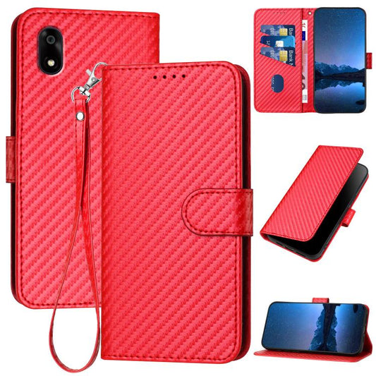 YX0070 Carbon Fiber Buckle Leather Phone Case with Lanyard, For ZTE Kantan Sumaho 4 A402ZT, For ZTE Voyage 40, For ZTE Fresh 50, For ZTE Voyage 41 5G, For ZTE Blade A35e 4G, For ZTE Blade A35e Brazil, For ZTE Blade A35e Global, For ZTE nubia Music 2   ...