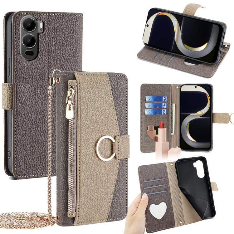Crossbody Litchi Texture Leather Phone Case, For itel City 200 4G, For itel A100C 4G, For itel A90 4G, For itel A50 4G, For itel RS4 4G, For itel S24 4G, For itel P55+ 4G