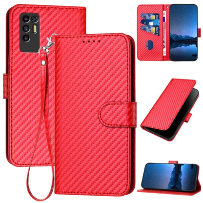 YX0070 Carbon Fiber Buckle Leather Phone Case with Lanyard, For Tecno Camon 20 / 20 Pro 4G, For Tecno Spark 10C, For Tecno Spark 10 4G, For Tecno Spark Go 2023, For Tecno Spark 10 Pro, For Tecno Pova 4, For Tecno Pova 2