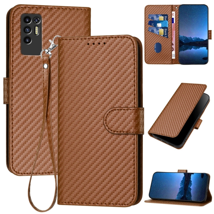 YX0070 Carbon Fiber Buckle Leather Phone Case with Lanyard, For Tecno Camon 20 / 20 Pro 4G, For Tecno Spark 10C, For Tecno Spark 10 4G, For Tecno Spark Go 2023, For Tecno Spark 10 Pro, For Tecno Pova 4, For Tecno Pova 2
