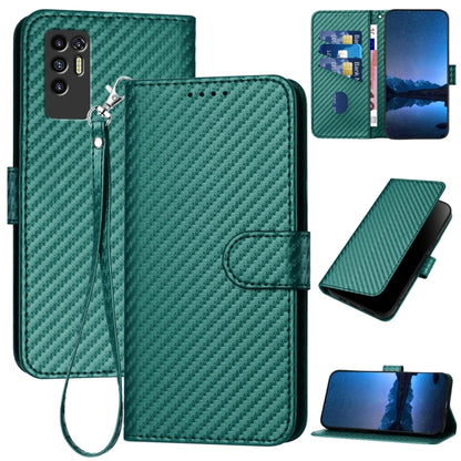 YX0070 Carbon Fiber Buckle Leather Phone Case with Lanyard, For Tecno Camon 20 / 20 Pro 4G, For Tecno Spark 10C, For Tecno Spark 10 4G, For Tecno Spark Go 2023, For Tecno Spark 10 Pro, For Tecno Pova 4, For Tecno Pova 2