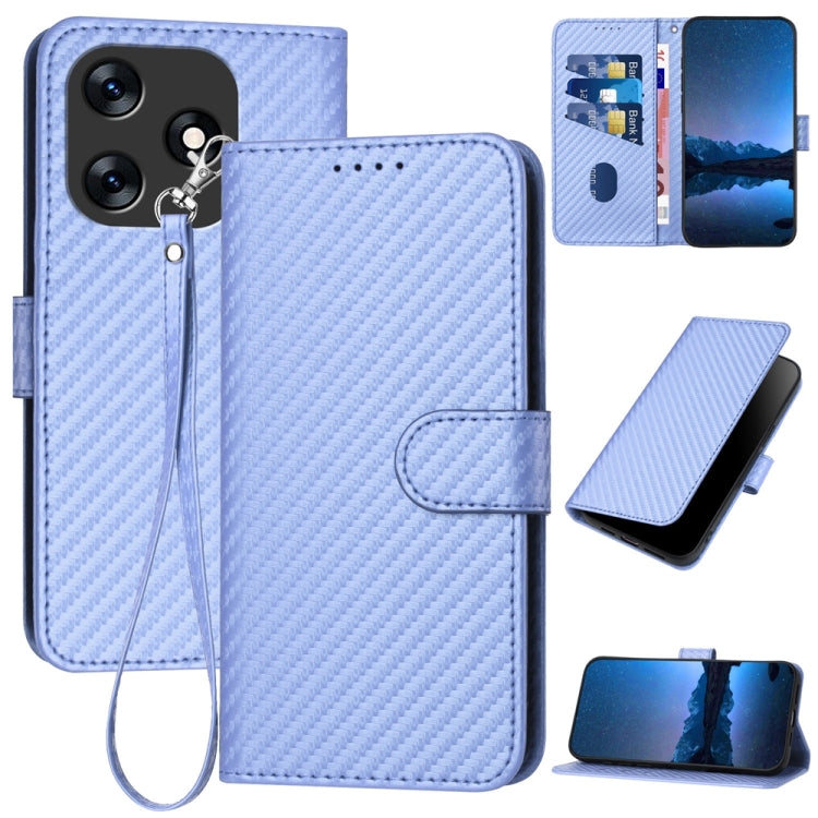 YX0070 Carbon Fiber Buckle Leather Phone Case with Lanyard, For Tecno Camon 20 / 20 Pro 4G, For Tecno Spark 10C, For Tecno Spark 10 4G, For Tecno Spark Go 2023, For Tecno Spark 10 Pro, For Tecno Pova 4, For Tecno Pova 2