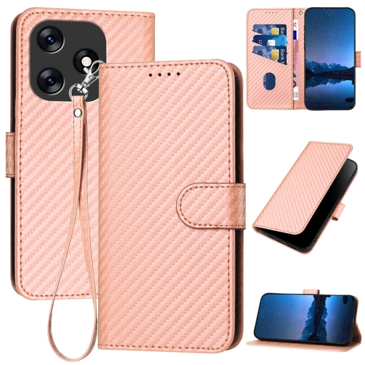 YX0070 Carbon Fiber Buckle Leather Phone Case with Lanyard, For Tecno Camon 20 / 20 Pro 4G, For Tecno Spark 10C, For Tecno Spark 10 4G, For Tecno Spark Go 2023, For Tecno Spark 10 Pro, For Tecno Pova 4, For Tecno Pova 2