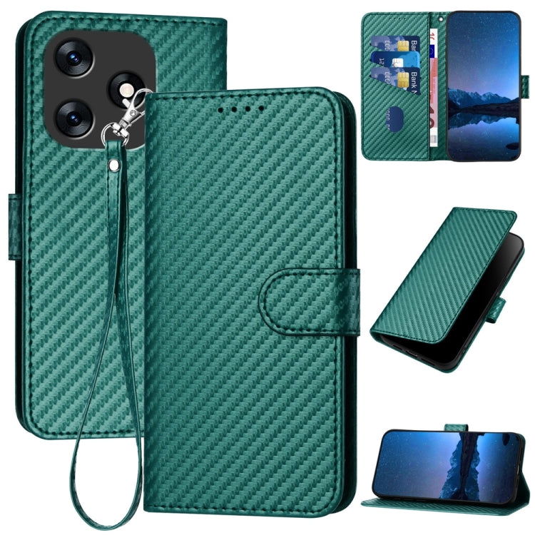YX0070 Carbon Fiber Buckle Leather Phone Case with Lanyard, For Tecno Camon 20 / 20 Pro 4G, For Tecno Spark 10C, For Tecno Spark 10 4G, For Tecno Spark Go 2023, For Tecno Spark 10 Pro, For Tecno Pova 4, For Tecno Pova 2