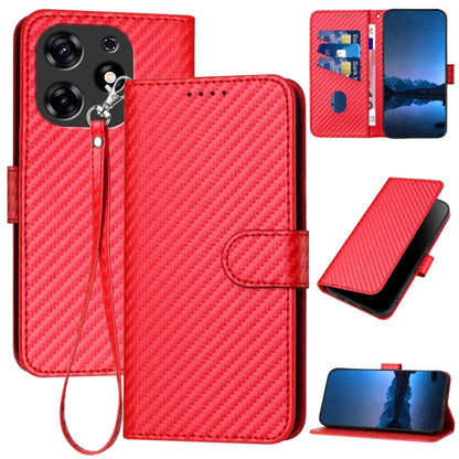 YX0070 Carbon Fiber Buckle Leather Phone Case with Lanyard, For Tecno Camon 20 / 20 Pro 4G, For Tecno Spark 10C, For Tecno Spark 10 4G, For Tecno Spark Go 2023, For Tecno Spark 10 Pro, For Tecno Pova 4, For Tecno Pova 2