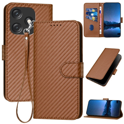 YX0070 Carbon Fiber Buckle Leather Phone Case with Lanyard, For Tecno Camon 20 / 20 Pro 4G, For Tecno Spark 10C, For Tecno Spark 10 4G, For Tecno Spark Go 2023, For Tecno Spark 10 Pro, For Tecno Pova 4, For Tecno Pova 2