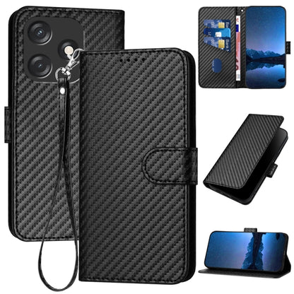 YX0070 Carbon Fiber Buckle Leather Phone Case with Lanyard, For Tecno Camon 20 / 20 Pro 4G, For Tecno Spark 10C, For Tecno Spark 10 4G, For Tecno Spark Go 2023, For Tecno Spark 10 Pro, For Tecno Pova 4, For Tecno Pova 2