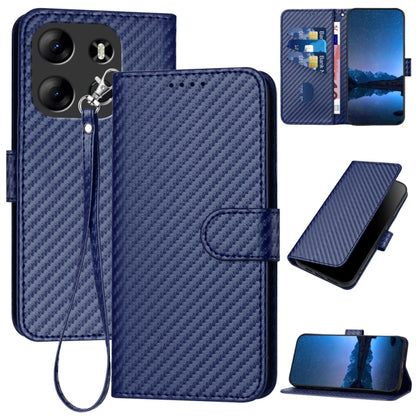 YX0070 Carbon Fiber Buckle Leather Phone Case with Lanyard, For Tecno Camon 20 / 20 Pro 4G, For Tecno Spark 10C, For Tecno Spark 10 4G, For Tecno Spark Go 2023, For Tecno Spark 10 Pro, For Tecno Pova 4, For Tecno Pova 2