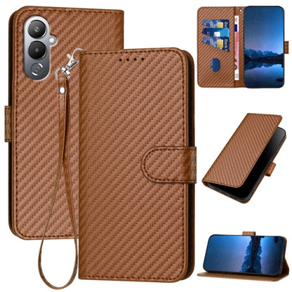 YX0070 Carbon Fiber Buckle Leather Phone Case with Lanyard, For Tecno Camon 20 / 20 Pro 4G, For Tecno Spark 10C, For Tecno Spark 10 4G, For Tecno Spark Go 2023, For Tecno Spark 10 Pro, For Tecno Pova 4, For Tecno Pova 2