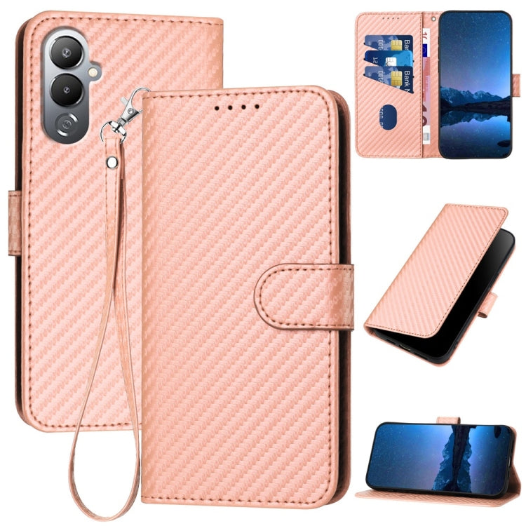 YX0070 Carbon Fiber Buckle Leather Phone Case with Lanyard, For Tecno Camon 20 / 20 Pro 4G, For Tecno Spark 10C, For Tecno Spark 10 4G, For Tecno Spark Go 2023, For Tecno Spark 10 Pro, For Tecno Pova 4, For Tecno Pova 2