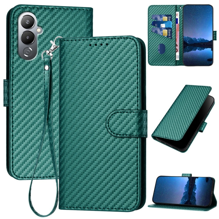 YX0070 Carbon Fiber Buckle Leather Phone Case with Lanyard, For Tecno Camon 20 / 20 Pro 4G, For Tecno Spark 10C, For Tecno Spark 10 4G, For Tecno Spark Go 2023, For Tecno Spark 10 Pro, For Tecno Pova 4, For Tecno Pova 2