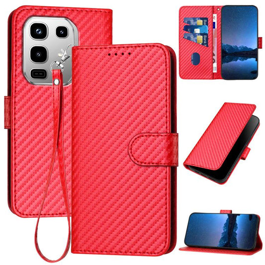 YX0070 Carbon Fiber Buckle Leather Phone Case with Lanyard, For Infinix Note 50 4G / Note 50 Pro 4G, For Infinix Hot 50 Pro 4G, For Infinix Hot 50i / Smart 9, For Infinix Hot 50 Pro+ 4G, For Infinix Hot 50 4G, For Infinix Hot 50 5G                     ...