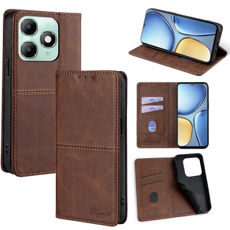 Cow Texture Magnetic Leather Phone Case, For itel City 200 4G, For itel A100C 4G, For itel A90 4G, For itel A50 4G, For itel RS4 4G, For itel S24 4G, For itel P55+ 4G