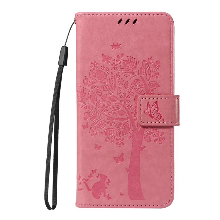 Tree & Cat Embossed Pattern Flip Leather Phone Case, For OnePlus 13, For OnePlus Nord CE4