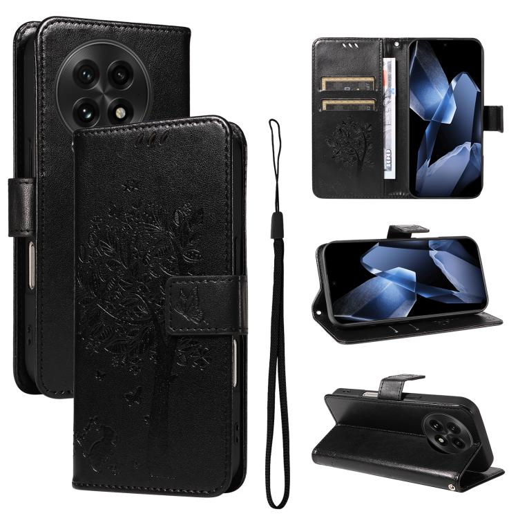 Tree & Cat Embossed Pattern Flip Leather Phone Case, For OnePlus 13, For OnePlus Nord CE4
