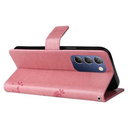 Tree & Cat Embossed Pattern Flip Leather Phone Case, For vivo Y200e 5G Global / V30 Lite India, For vivo V29e Global / Y200 5G Global