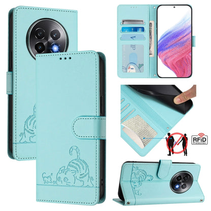 Cat Rat Embossed Pattern RFID Leather Phone Case with Lanyard, For Realme 15 / 15 Pro 5G Global, For Realme C71 4G Global, For Realme Neo7 Turbo 5G, For Realme V70 / 14x Global / C75 5G, For Realme Narzo 80 Pro / 14 Pro 5G India                        ...