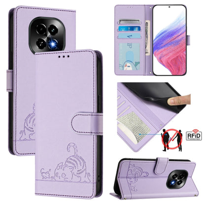 Cat Rat Embossed Pattern RFID Leather Phone Case with Lanyard, For Realme 15 / 15 Pro 5G Global, For Realme C71 4G Global, For Realme Neo7 Turbo 5G, For Realme V70 / 14x Global / C75 5G, For Realme Narzo 80 Pro / 14 Pro 5G India                        ...