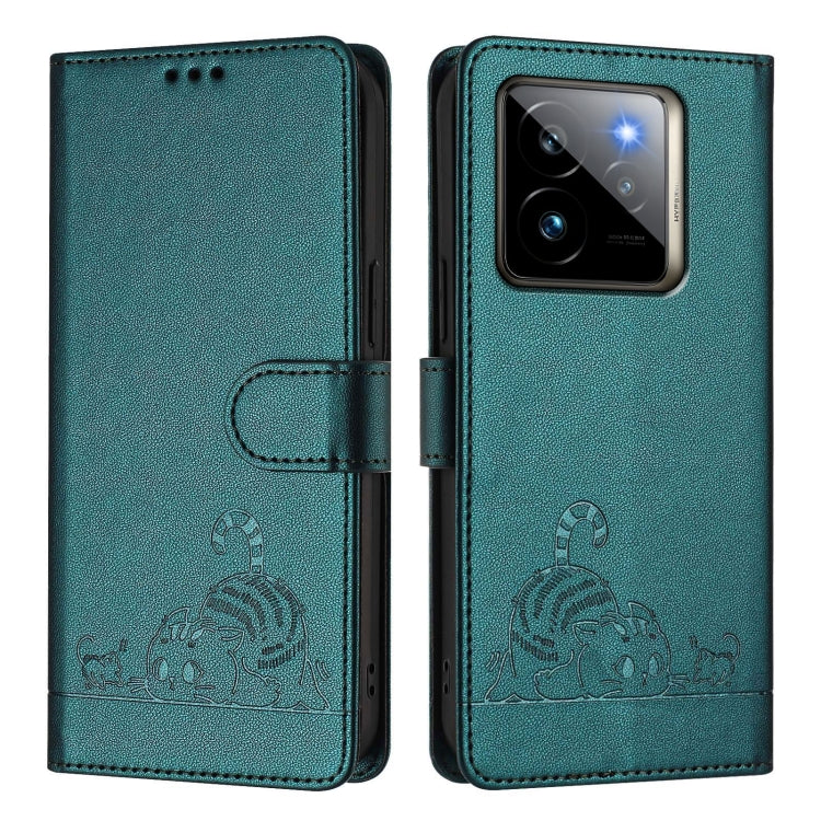 Cat Rat Embossed Pattern RFID Leather Phone Case with Lanyard, For Realme 15 / 15 Pro 5G Global, For Realme C71 4G Global, For Realme Neo7 Turbo 5G, For Realme V70 / 14x Global / C75 5G, For Realme Narzo 80 Pro / 14 Pro 5G India                        ...