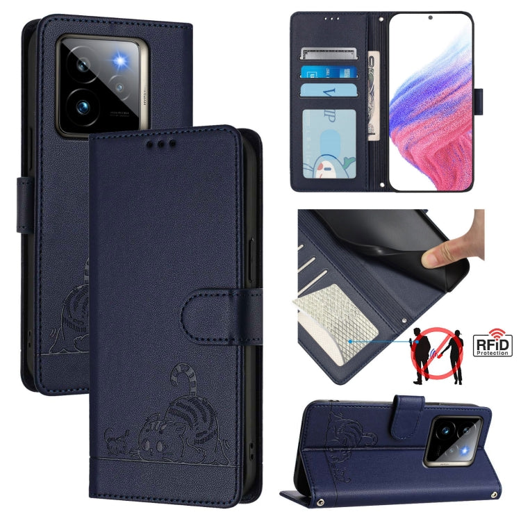 Cat Rat Embossed Pattern RFID Leather Phone Case with Lanyard, For Realme 15 / 15 Pro 5G Global, For Realme C71 4G Global, For Realme Neo7 Turbo 5G, For Realme V70 / 14x Global / C75 5G, For Realme Narzo 80 Pro / 14 Pro 5G India                        ...