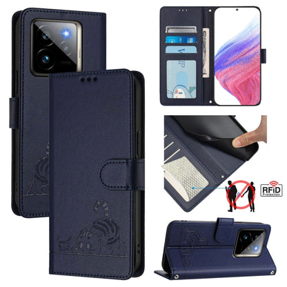 Cat Rat Embossed Pattern RFID Leather Phone Case with Lanyard, For Realme 15 / 15 Pro 5G Global, For Realme C71 4G Global, For Realme Neo7 Turbo 5G, For Realme V70 / 14x Global / C75 5G, For Realme Narzo 80 Pro / 14 Pro 5G India                        ...