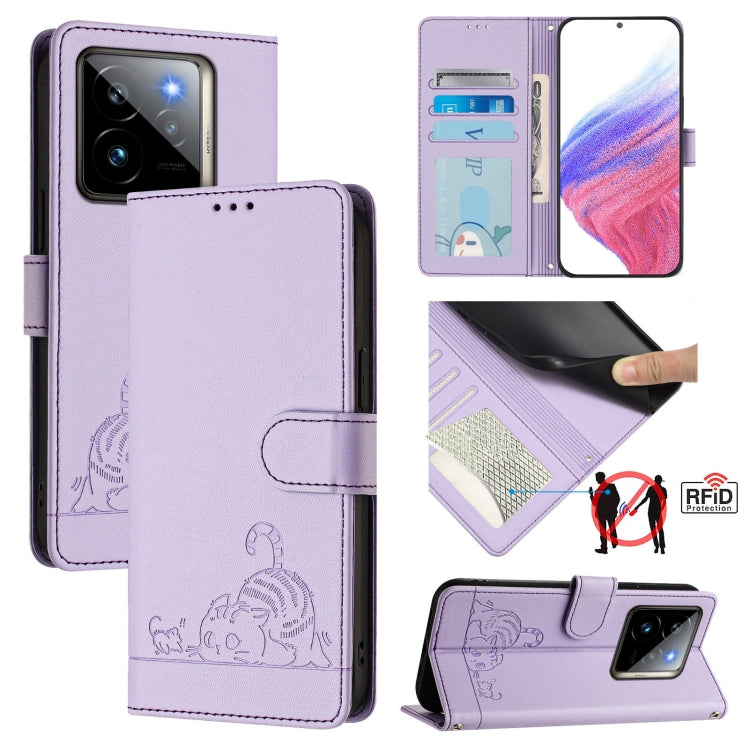 Cat Rat Embossed Pattern RFID Leather Phone Case with Lanyard, For Realme 15 / 15 Pro 5G Global, For Realme C71 4G Global, For Realme Neo7 Turbo 5G, For Realme V70 / 14x Global / C75 5G, For Realme Narzo 80 Pro / 14 Pro 5G India                        ...