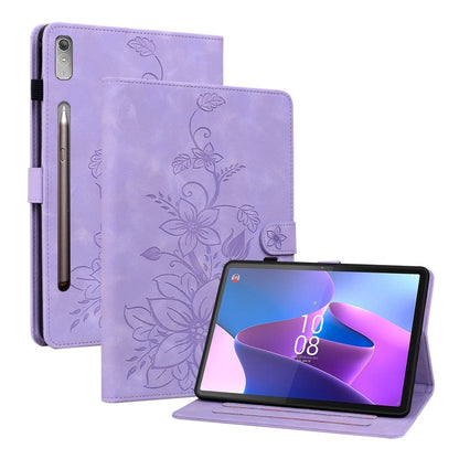 Lily Embossed Leather Tablet Case, For Lenovo Tab M9, For Lenovo Tab P11 Pro Gen 2 11.2, For Lenovo Tab P11 Gen 2 11.5, For Lenovo Tab M10 10.1 3rd Gen, For Lenovo Tab M10 Plus 10.6 3rd Gen, For Lenovo Tab K10, For Lenovo Tab M7 3rd Gen                ...