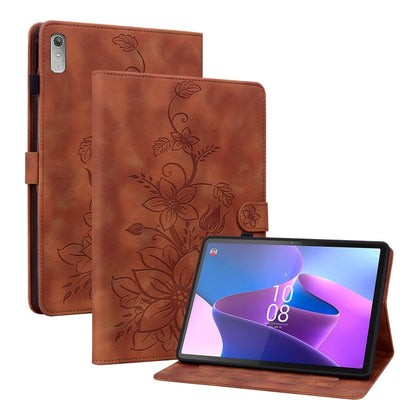 Lily Embossed Leather Tablet Case, For Lenovo Tab M9, For Lenovo Tab P11 Pro Gen 2 11.2, For Lenovo Tab P11 Gen 2 11.5, For Lenovo Tab M10 10.1 3rd Gen, For Lenovo Tab M10 Plus 10.6 3rd Gen, For Lenovo Tab K10, For Lenovo Tab M7 3rd Gen                ...