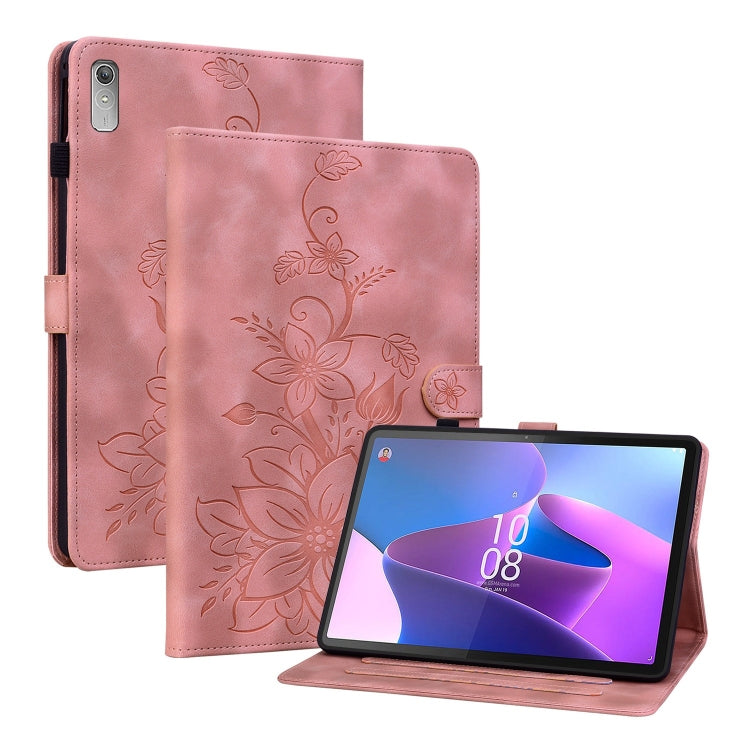 Lily Embossed Leather Tablet Case, For Lenovo Tab M9, For Lenovo Tab P11 Pro Gen 2 11.2, For Lenovo Tab P11 Gen 2 11.5, For Lenovo Tab M10 10.1 3rd Gen, For Lenovo Tab M10 Plus 10.6 3rd Gen, For Lenovo Tab K10, For Lenovo Tab M7 3rd Gen                ...