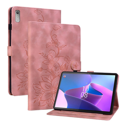 Lily Embossed Leather Tablet Case, For Lenovo Tab M9, For Lenovo Tab P11 Pro Gen 2 11.2, For Lenovo Tab P11 Gen 2 11.5, For Lenovo Tab M10 10.1 3rd Gen, For Lenovo Tab M10 Plus 10.6 3rd Gen, For Lenovo Tab K10, For Lenovo Tab M7 3rd Gen                ...