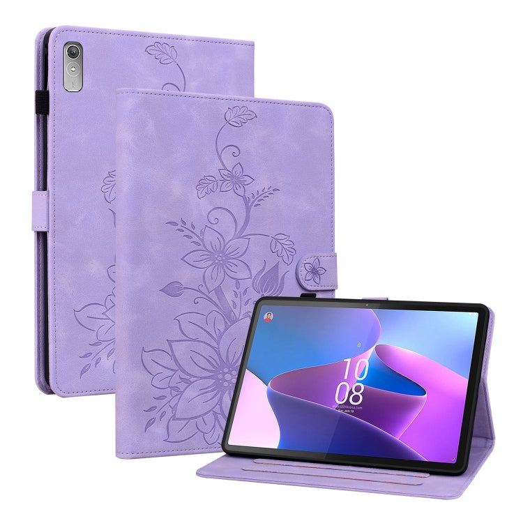 Lily Embossed Leather Tablet Case, For Lenovo Tab M9, For Lenovo Tab P11 Pro Gen 2 11.2, For Lenovo Tab P11 Gen 2 11.5, For Lenovo Tab M10 10.1 3rd Gen, For Lenovo Tab M10 Plus 10.6 3rd Gen, For Lenovo Tab K10, For Lenovo Tab M7 3rd Gen                ...
