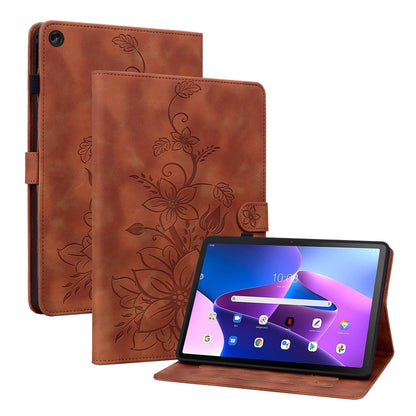 Lily Embossed Leather Tablet Case, For Lenovo Tab M9, For Lenovo Tab P11 Pro Gen 2 11.2, For Lenovo Tab P11 Gen 2 11.5, For Lenovo Tab M10 10.1 3rd Gen, For Lenovo Tab M10 Plus 10.6 3rd Gen, For Lenovo Tab K10, For Lenovo Tab M7 3rd Gen                ...