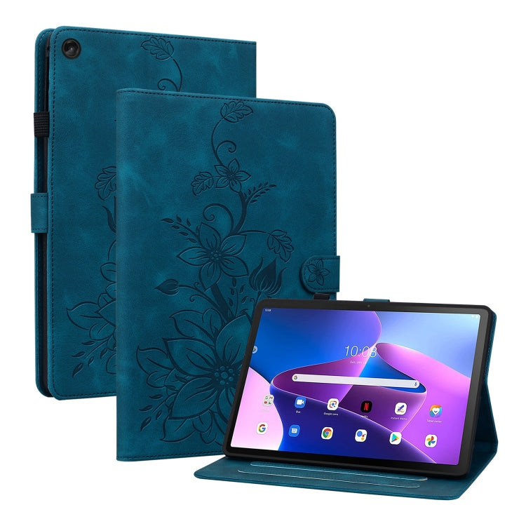 Lily Embossed Leather Tablet Case, For Lenovo Tab M9, For Lenovo Tab P11 Pro Gen 2 11.2, For Lenovo Tab P11 Gen 2 11.5, For Lenovo Tab M10 10.1 3rd Gen, For Lenovo Tab M10 Plus 10.6 3rd Gen, For Lenovo Tab K10, For Lenovo Tab M7 3rd Gen                ...