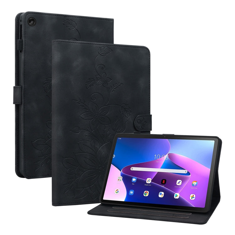 Lily Embossed Leather Tablet Case, For Lenovo Tab M9, For Lenovo Tab P11 Pro Gen 2 11.2, For Lenovo Tab P11 Gen 2 11.5, For Lenovo Tab M10 10.1 3rd Gen, For Lenovo Tab M10 Plus 10.6 3rd Gen, For Lenovo Tab K10, For Lenovo Tab M7 3rd Gen                ...