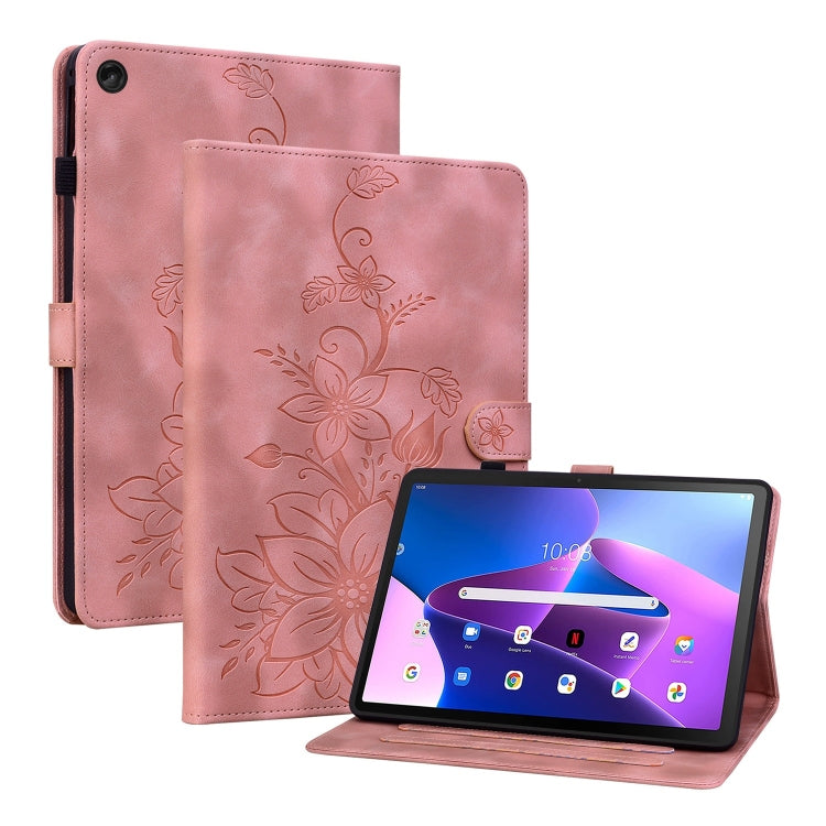 Lily Embossed Leather Tablet Case, For Lenovo Tab M9, For Lenovo Tab P11 Pro Gen 2 11.2, For Lenovo Tab P11 Gen 2 11.5, For Lenovo Tab M10 10.1 3rd Gen, For Lenovo Tab M10 Plus 10.6 3rd Gen, For Lenovo Tab K10, For Lenovo Tab M7 3rd Gen                ...