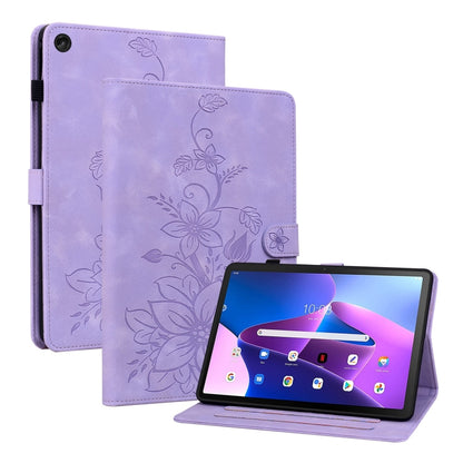 Lily Embossed Leather Tablet Case, For Lenovo Tab M9, For Lenovo Tab P11 Pro Gen 2 11.2, For Lenovo Tab P11 Gen 2 11.5, For Lenovo Tab M10 10.1 3rd Gen, For Lenovo Tab M10 Plus 10.6 3rd Gen, For Lenovo Tab K10, For Lenovo Tab M7 3rd Gen                ...