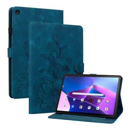 Lily Embossed Leather Tablet Case, For Lenovo Tab M9, For Lenovo Tab P11 Pro Gen 2 11.2, For Lenovo Tab P11 Gen 2 11.5, For Lenovo Tab M10 10.1 3rd Gen, For Lenovo Tab M10 Plus 10.6 3rd Gen, For Lenovo Tab K10, For Lenovo Tab M7 3rd Gen                ...