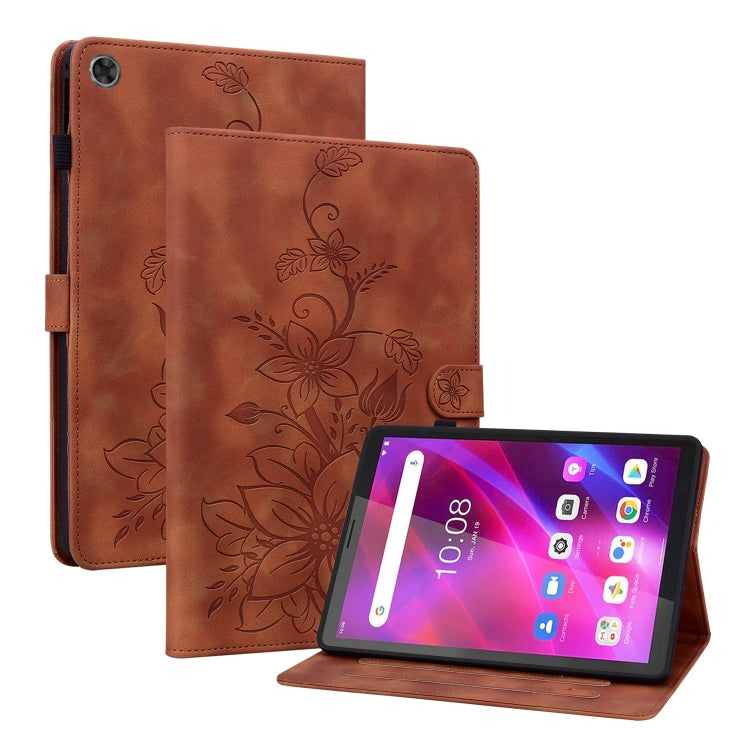 Lily Embossed Leather Tablet Case, For Lenovo Tab M9, For Lenovo Tab P11 Pro Gen 2 11.2, For Lenovo Tab P11 Gen 2 11.5, For Lenovo Tab M10 10.1 3rd Gen, For Lenovo Tab M10 Plus 10.6 3rd Gen, For Lenovo Tab K10, For Lenovo Tab M7 3rd Gen                ...